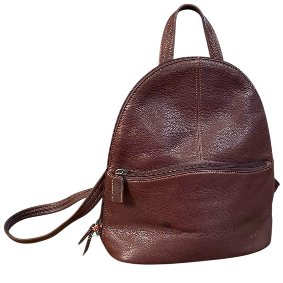 Tig Two Handbags - Vtg Tig Two by Tignanello Distressed Brown Leather Small Backpack Unique Style
